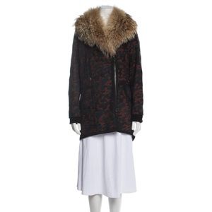 Veronica Beard Printed Faux Fur Coat (Removable Fur)